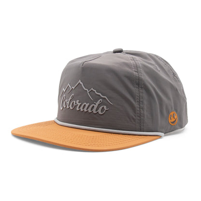 Adult Colorado Mountain Peaks Rope Hat - Tan Right Side