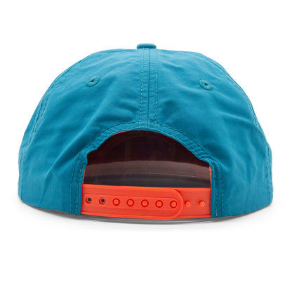 Adult Colorado Mountain Peaks Rope Hat - Teal Back Side