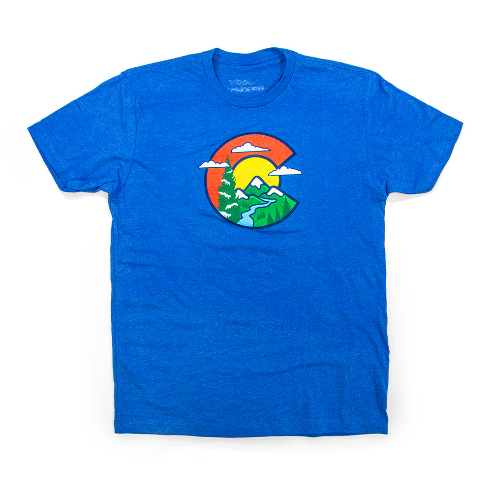 Men’s Colorado C Clouds T-Shirt turqouise back view
