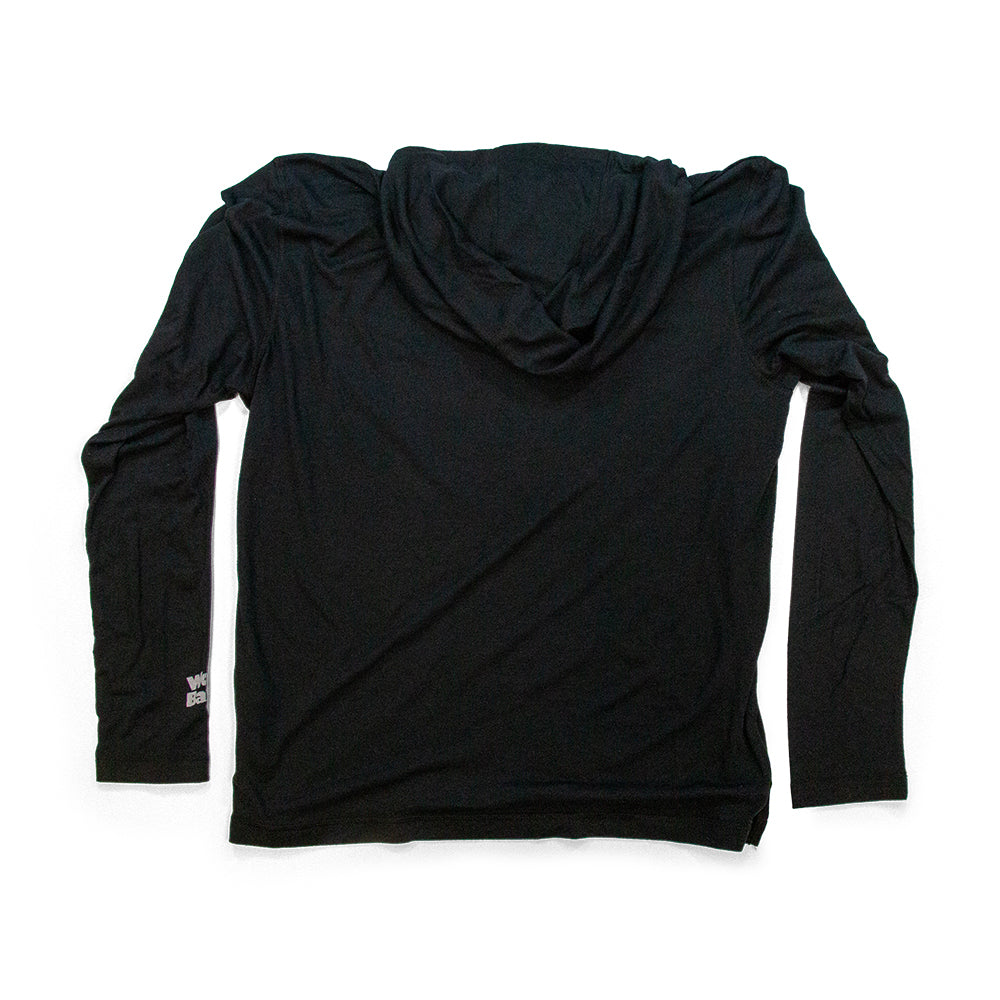 Men’s Colorado Mountains Hooded T-Shirt black back view