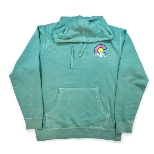 Men’s Colorado Mountains Pigment Dyed Hoodie camouflage front view