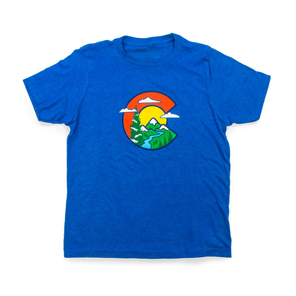 Kids Colorado Clouds T-Shirt royal front view