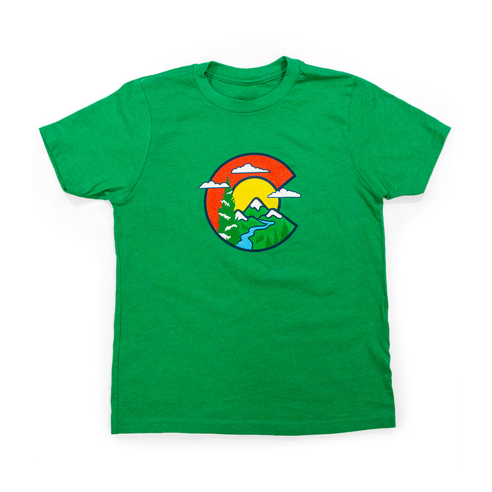 Kids Colorado Clouds T-Shirt royal back view