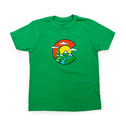 Kids Colorado Clouds T-Shirt royal back view