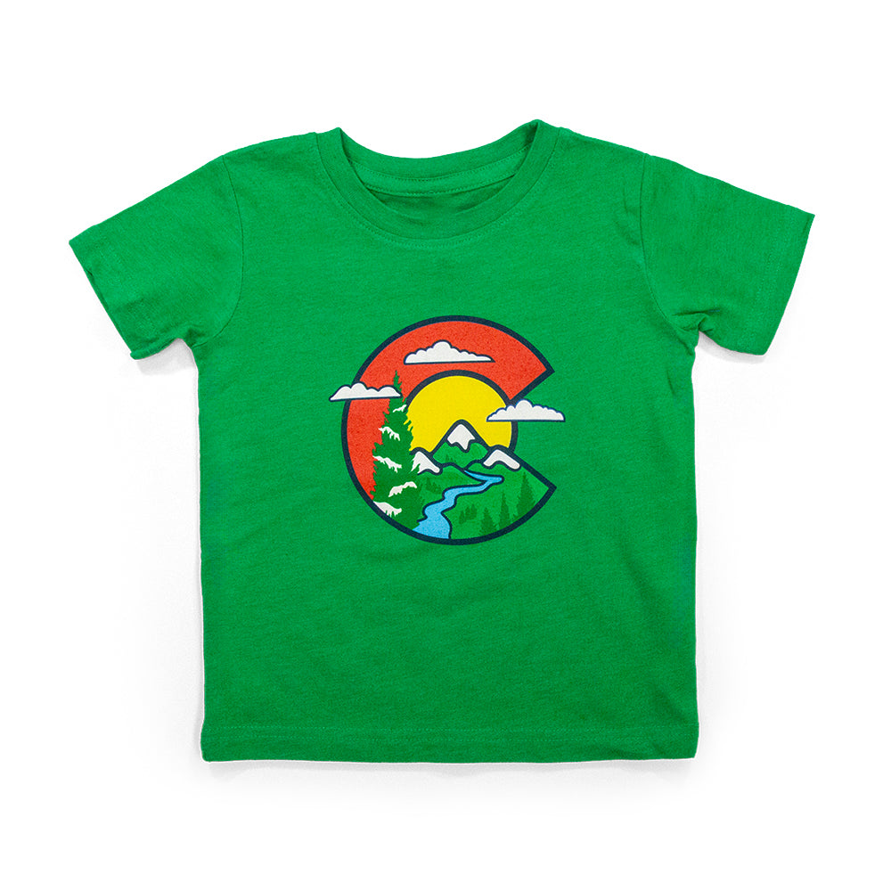 Toddler Colorado C Clouds T-Shirt blue back view