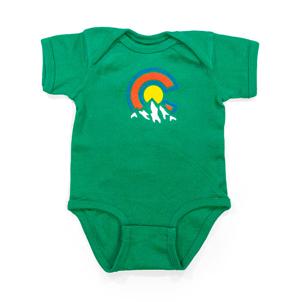 Colorado Mountains Onesie pink back view