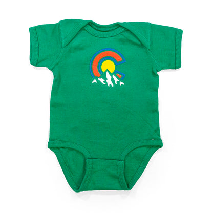 Colorado Mountains Onesie pink back view