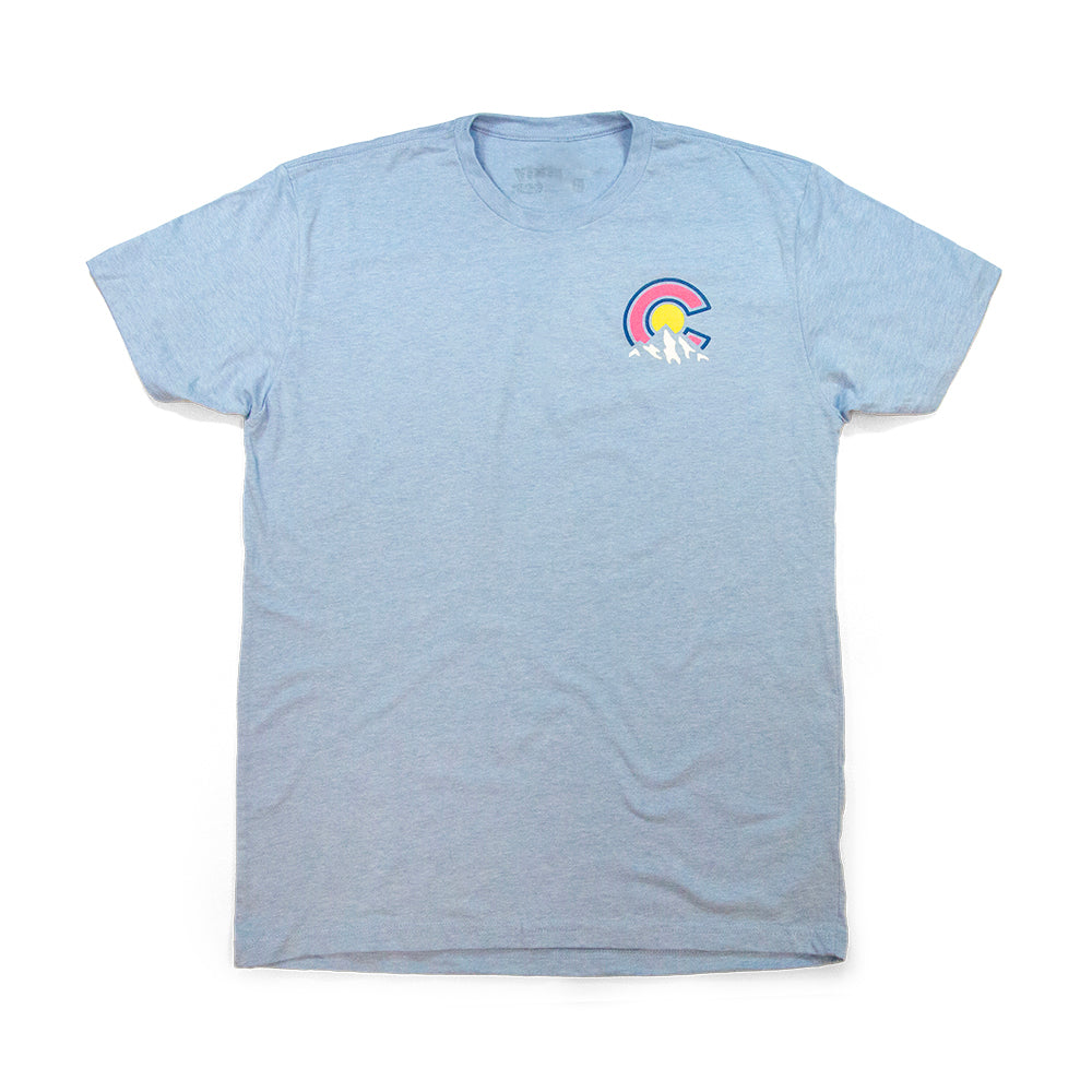 Men’s Colorado Mountains T-Shirt light-blue front view