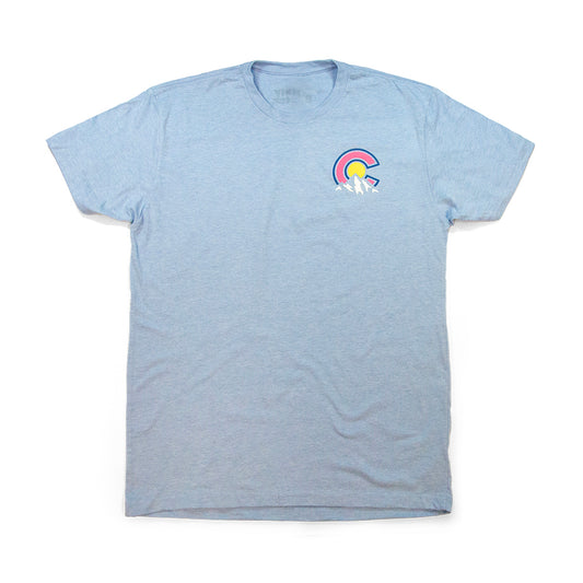 Men’s Colorado Mountains T-Shirt light-blue front view