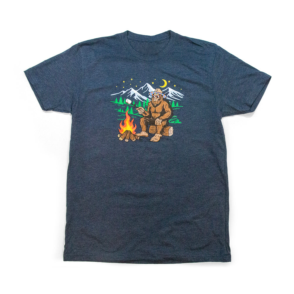 Men’s Colorado Bigfoot Camping T-Shirt navy front view