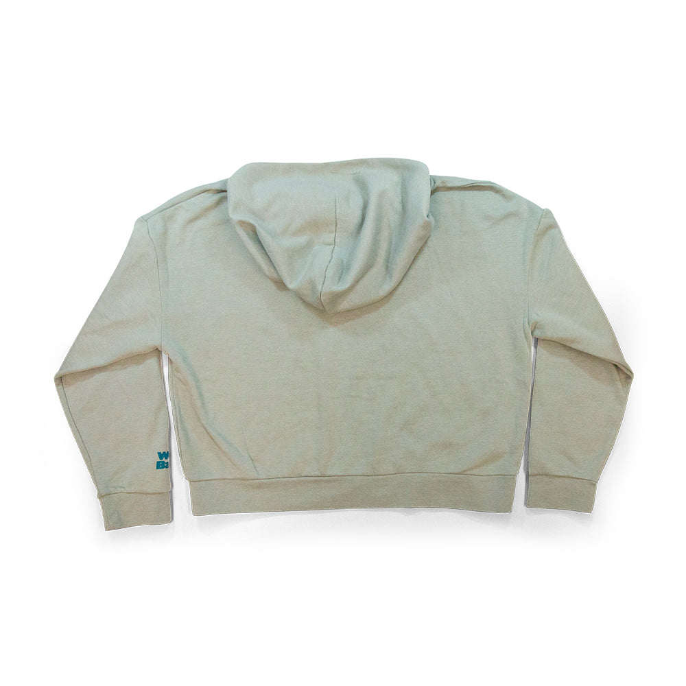 Women’s Colorado Tree Tops Hoodie sage back view