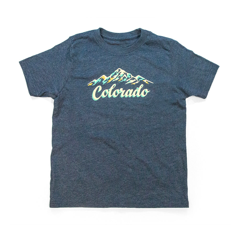 Kids Colorado Paint Strokes T-Shirt black front view