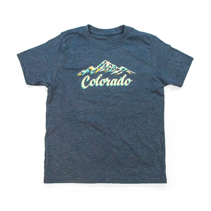 Kids Colorado Paint Strokes T-Shirt black front view