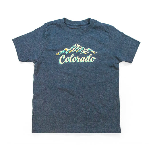 Kids Colorado Paint Strokes T-Shirt black front view