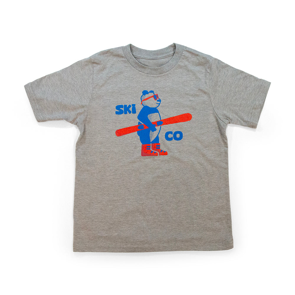 Kids Panda Ski Colorado T-Shirt black front view
