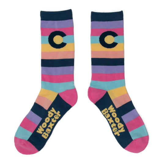 Adult CO Stripe Pink Socks