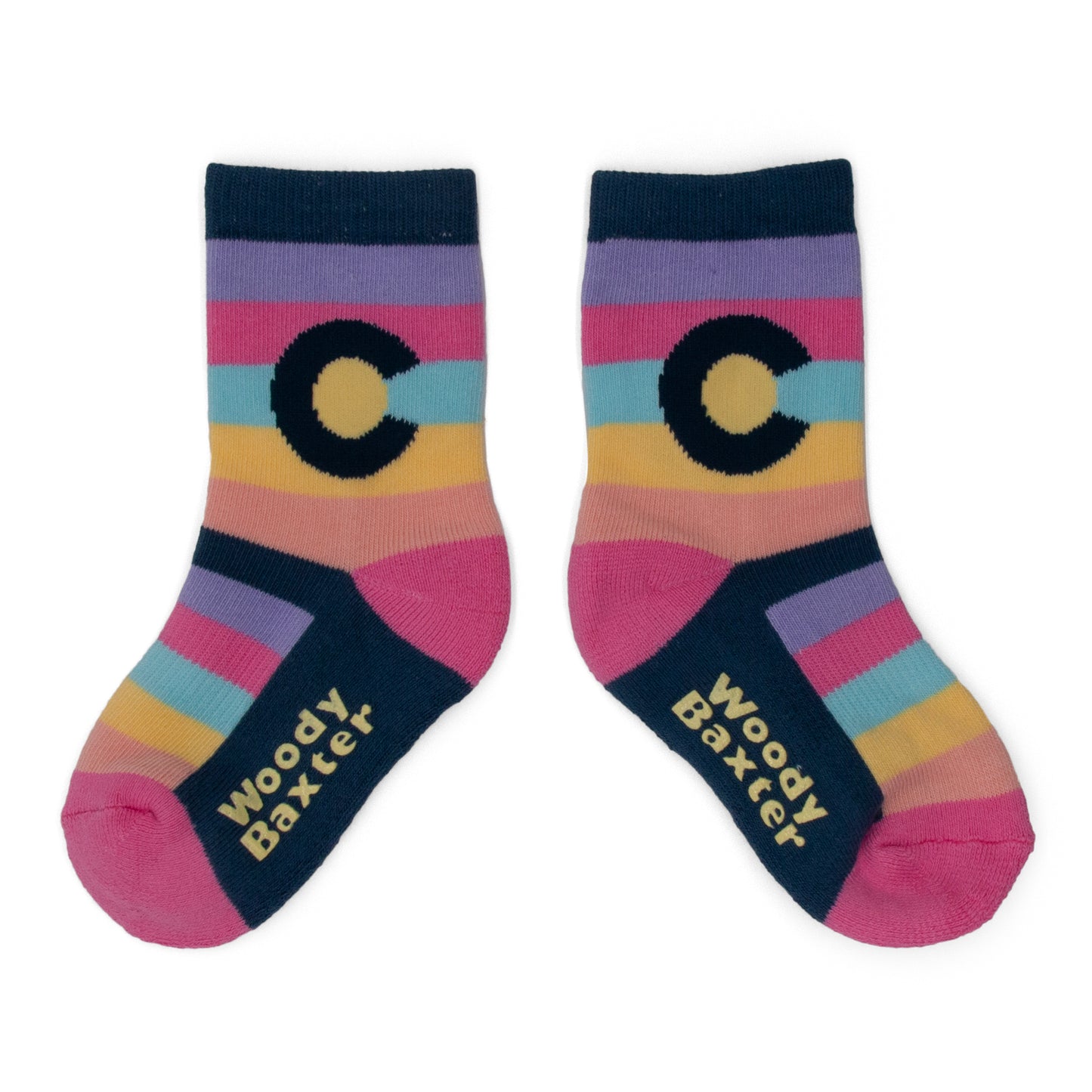 Kids CO Striped Pink Socks