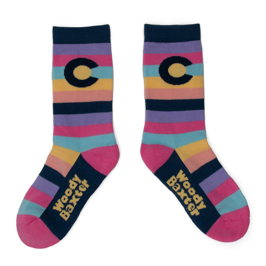 Big Kids CO Stripe Pink Socks