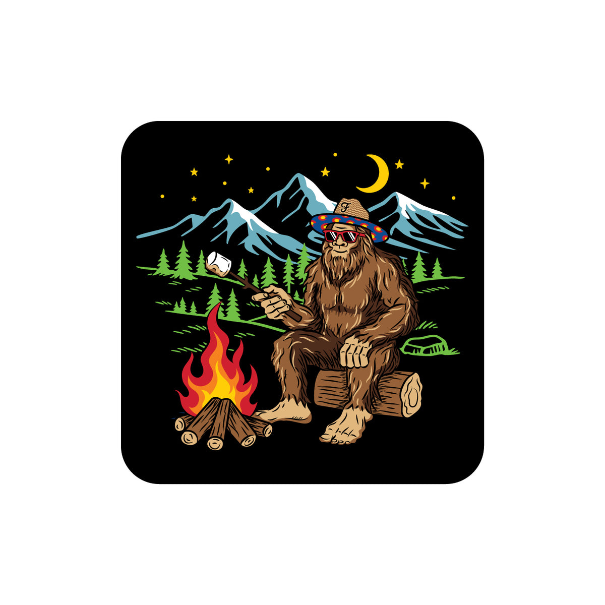 Bigfoot Camping Sticker