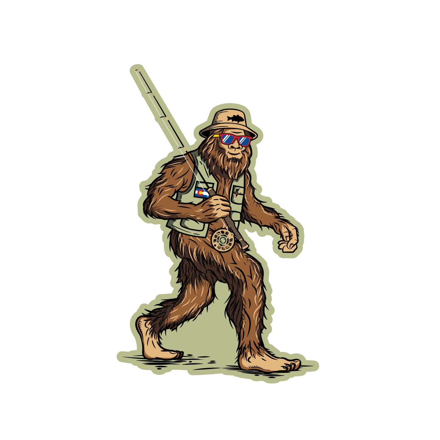 Bigfoot Fishing Sticker