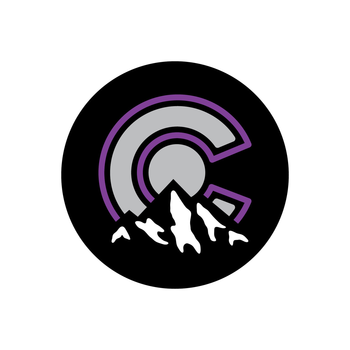 Colorado Mountains Sticker purple