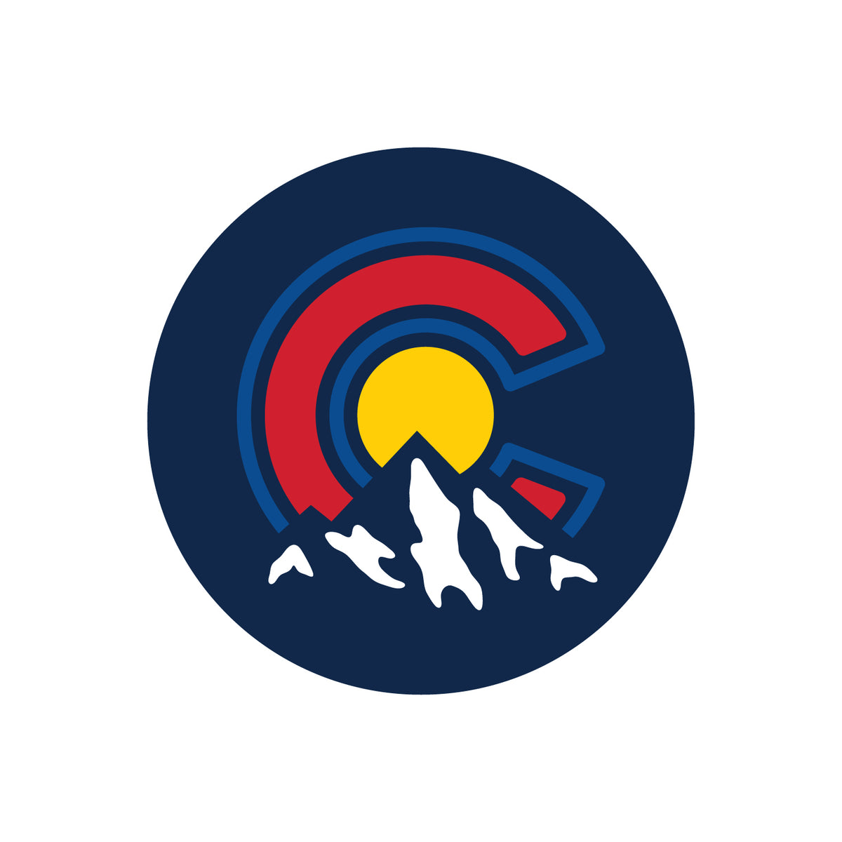 Colorado Mountains Sticker red