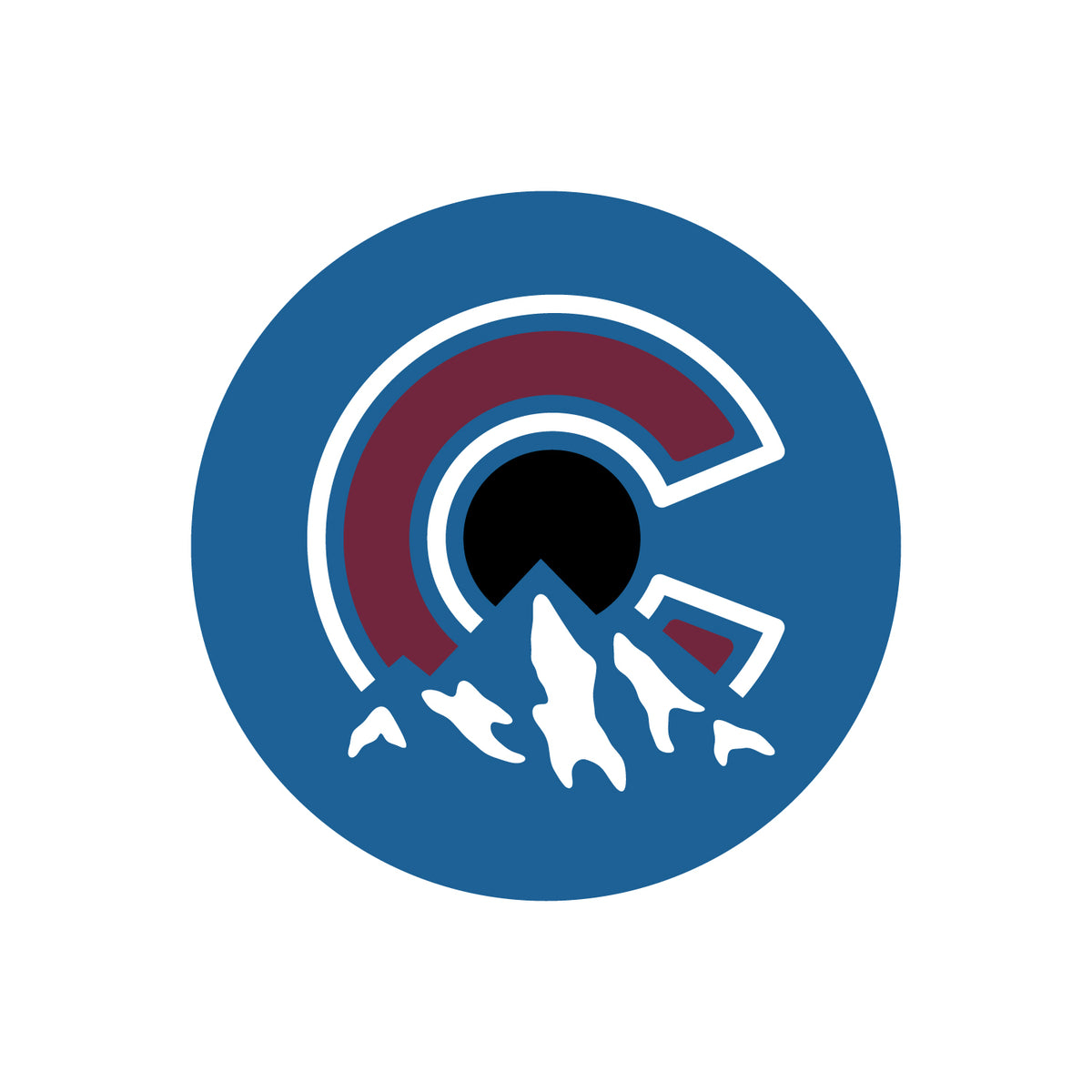 Colorado Mountains Sticker maroon